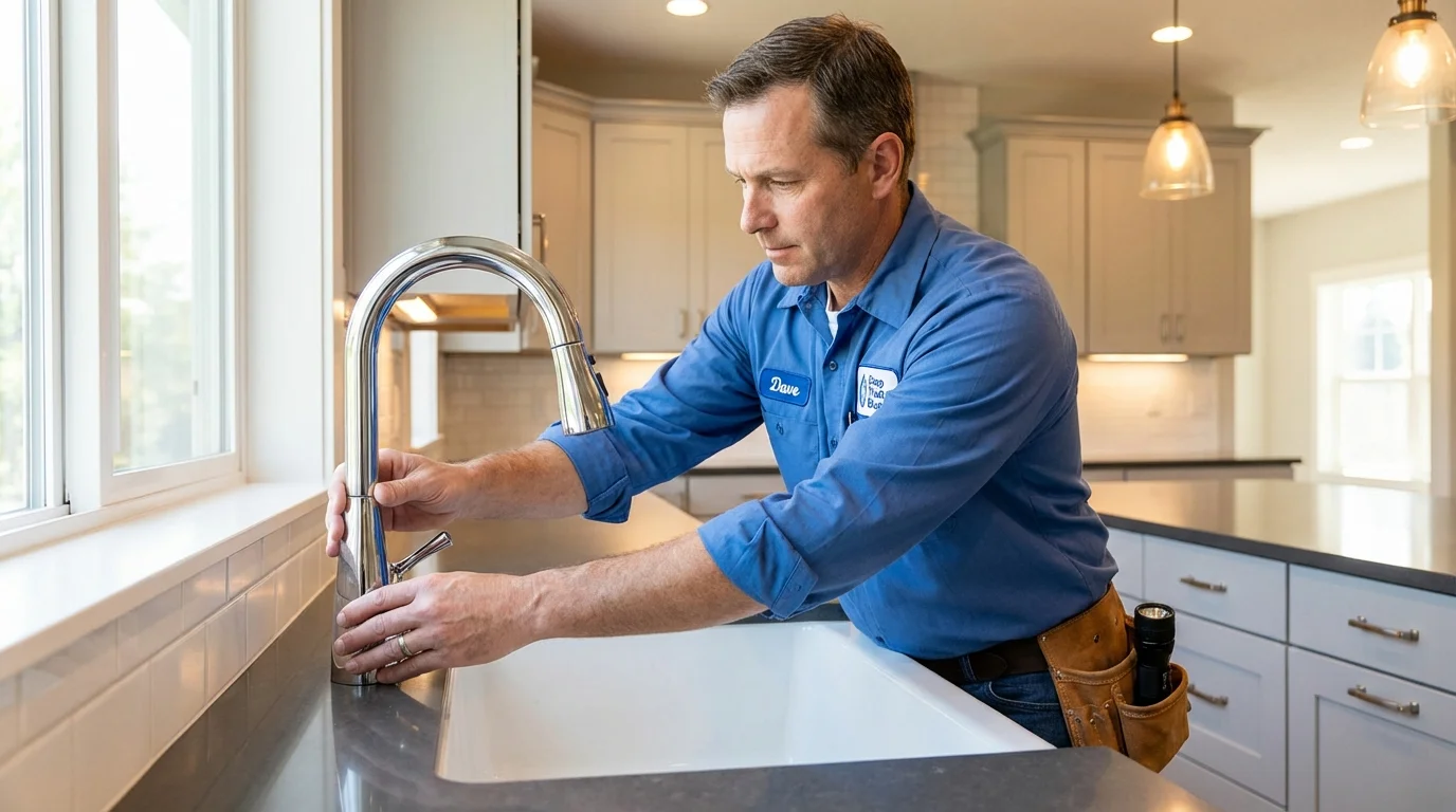Kitchen faucet installation by Johns Plumbing LLC in Peoria Heights